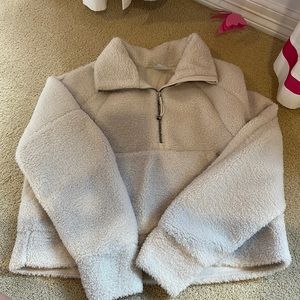 lululemon fuzzy sherpa scuba half zip funnel neck